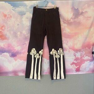 Big Bud Press Brown and White Mushroom Flare Pants